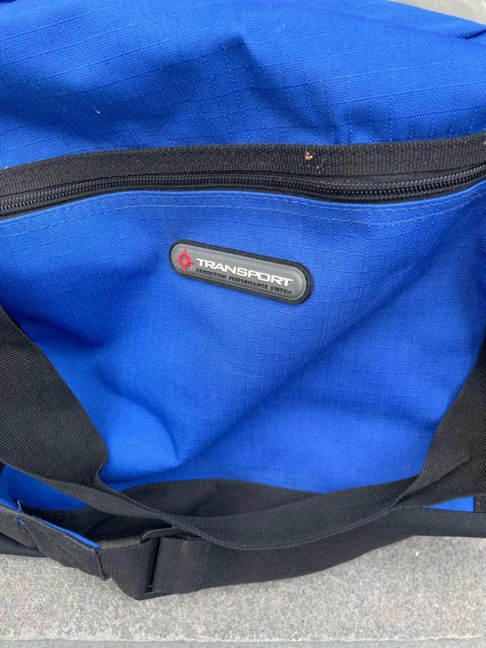 Blue Travel Duffel Bag with Shoulder Strap